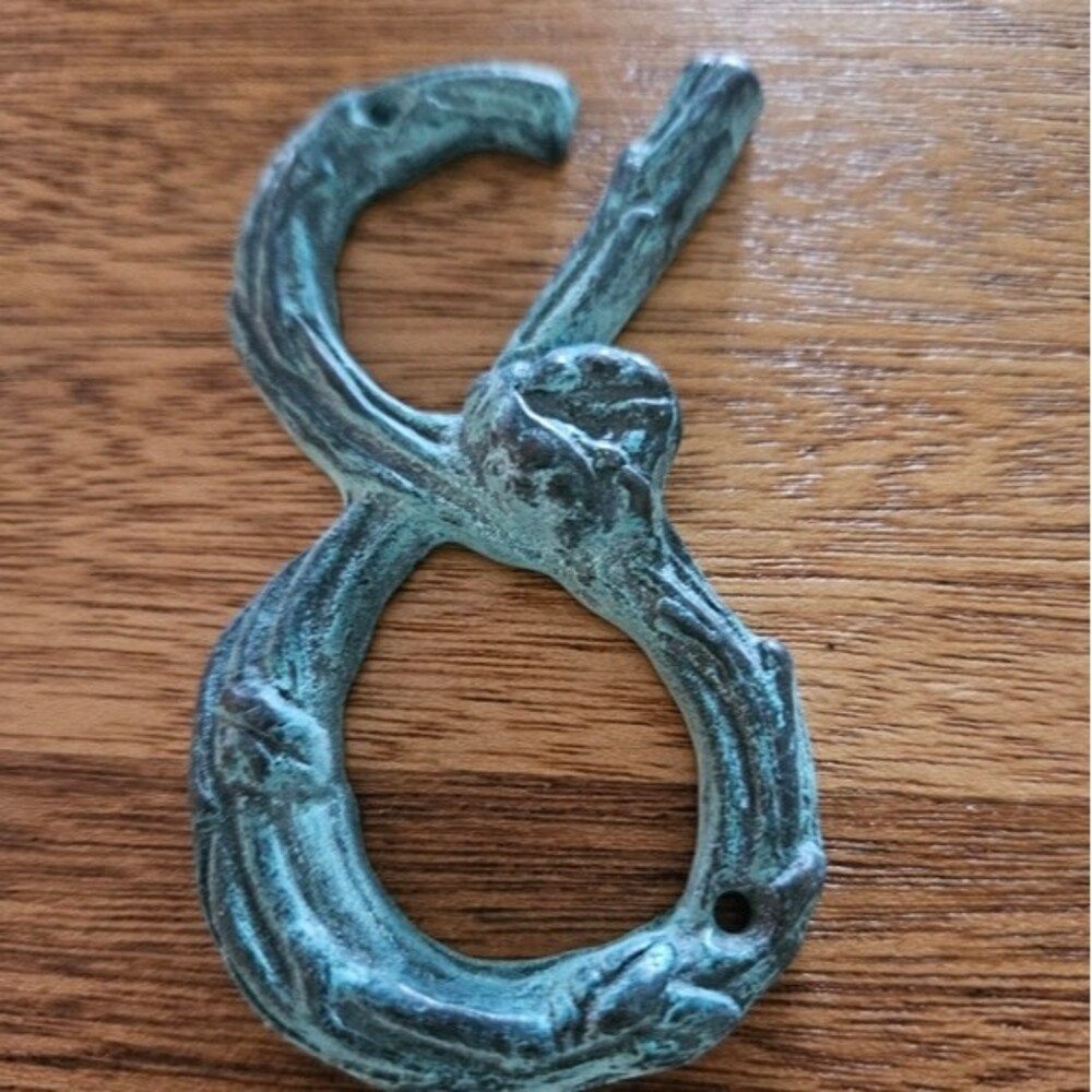 Brass Patina Number 8 With Lady Bug